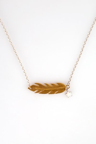 Feather Necklace Gold