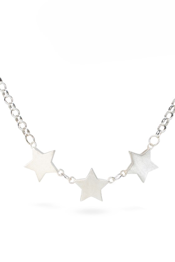 Trio Star Necklace Silver